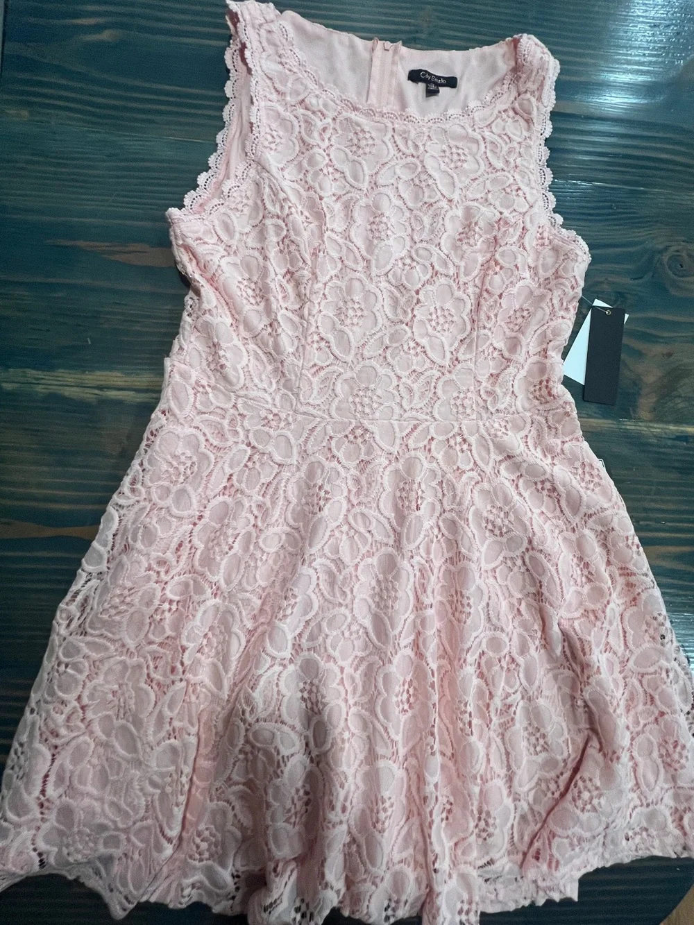 City Studio Girls Delicate Pink Lace Fit & Flare Dress Size 13 NWT